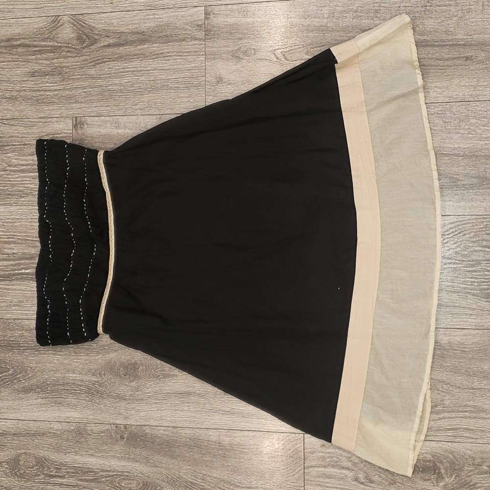 photo - The Limited Strapless Dress Midi Black and Tan Brown - Picture 3 of 17